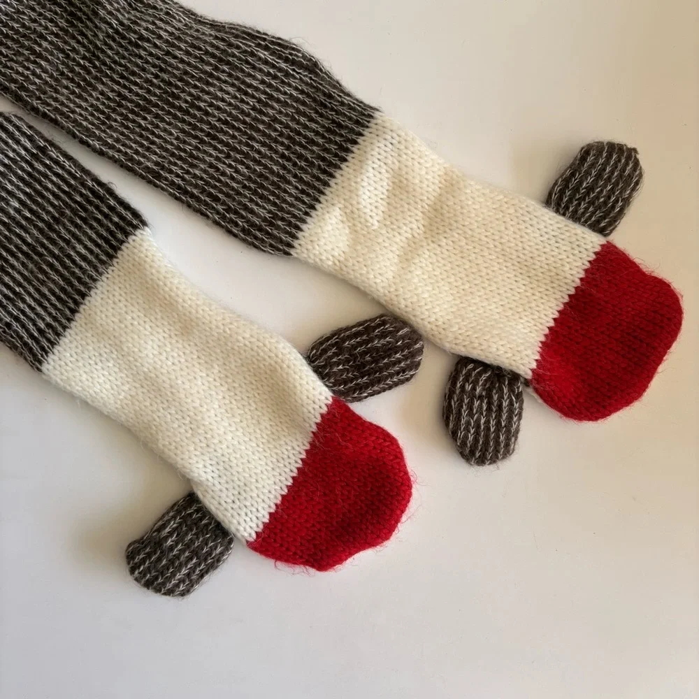 Sock Monkey Mitten Scarf